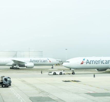 two American Airlines planes on airport