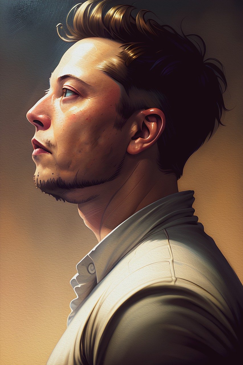 portrait, oil painting, elon musk