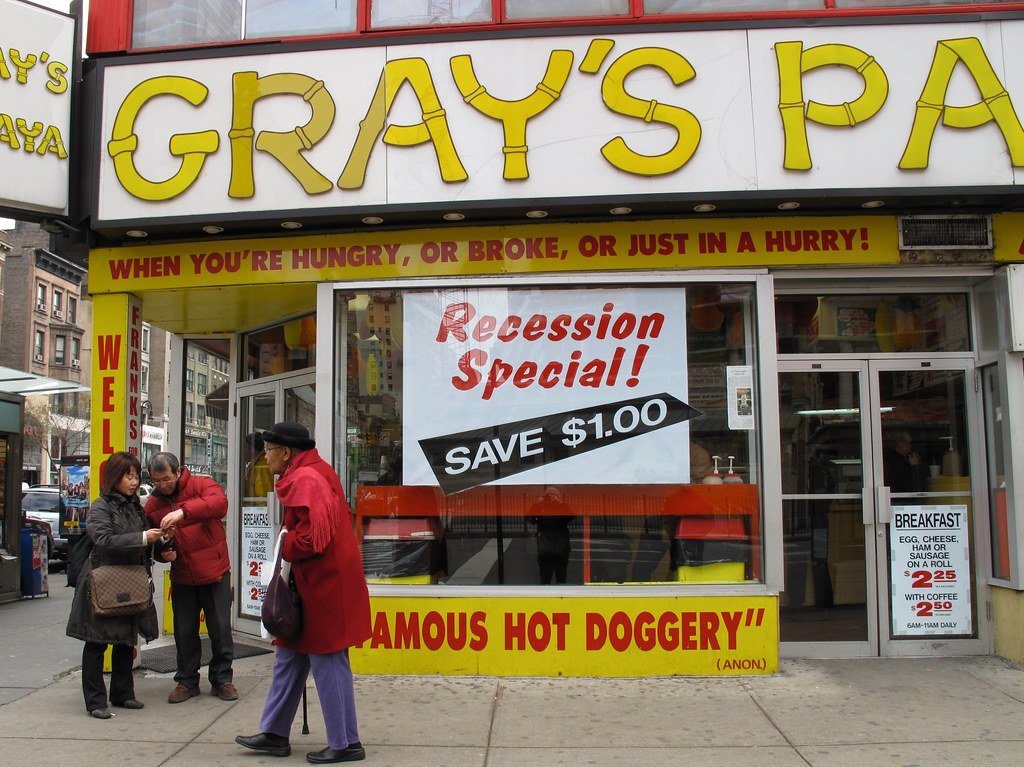 Recession special at Gray's Papaya shop