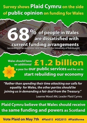 Share if you agree that it's time that Wales received the same financial deal as Scotland. This would mean an extra £1.2 billion a year for Wales - that's equivalent to £400 extra per person. #Plaid15 #GE2015
