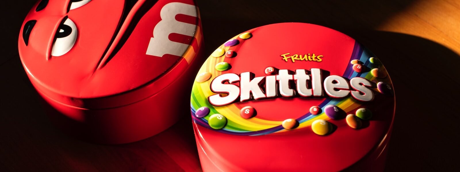 Skittles fruits can on floor